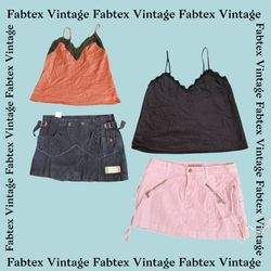 (FV-107) Y2K Silk Cami & Micro-mini saia (marca- G..