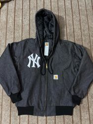 REW-Carhartt X NY (Yankees) Black Denim Reworked S..