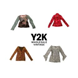 Y2K European Mesh Long Sleeve Tops (YWV203)