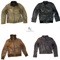 Y2K 90/sVibe Chaqueta de Cuero (RE-2182)