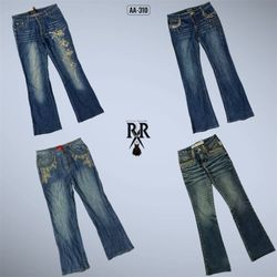 Jeans de mezclilla con bordado Y2K Mix (AA-310)