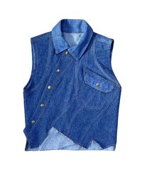 Upcycled Asymmetrical Denim Vest