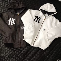 Carhartt X NY(Yankees) Black Denim and White Denim..