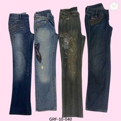 Jeans bordados Vintage Y2K – Estética de denim ret..