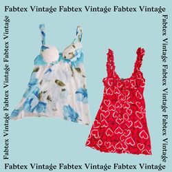 (FV-115) Y2K Bedrucktes Mesh Babydoll