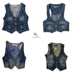 Y2K Britney Era Denim Waistcoats (RE-2167)