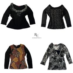 Y2K Black Mesh Full sleeve Tops (RE-2168)
