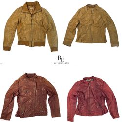 Blousons en cuir IT Girl des années 90/Y2K (RE-217..
