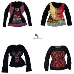 Y2K Black Graphic Pretty Full Sleeve Tops(RE-2174)