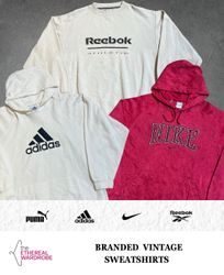ブランドヴィンテージスウェットシャツ Nike, Adidas, Reebok, および Puma