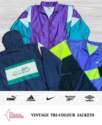 ヴィンテージ トリカラー ジャケット Nike, Adidas, Reebok, Puma, Umb..