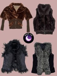 Y2K Vintage Fur Waistcoats ft bisou bisou (M-706)