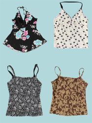Nostalgic Y2K Fashion: Sparkly, Crinkled, & Cami T..