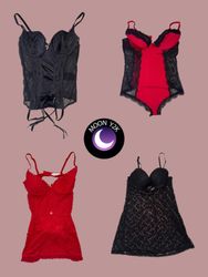 Y2k romantic gothic mesh lingerie tops mix (M-688)