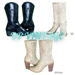 OP VINTAGE 0030 Y2K LADIES HIGH HEEL BOOTS