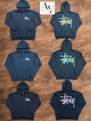 Stussy rework style Neon hoodies