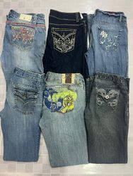 R154 レディース Y2k 装飾付きフレアデニム