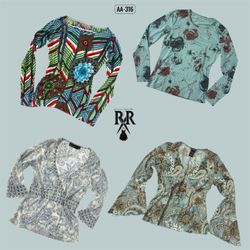 Y2K Teal Dreamwave Full Sleeve Tops (AA-316)
