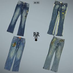 Y2K IT Girl Unique Embroidery Denim Jeans (AA-313)