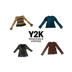 Y2K European Mesh Long Sleeve Tops  (YWV211)
