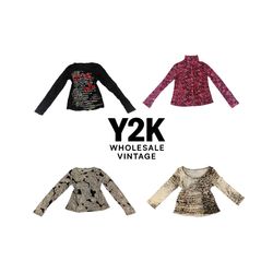 Y2K European Mesh Long Sleeve Tops  (YWV212)