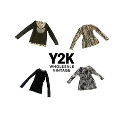 Y2K European Mesh Long Sleeve Tops  (YWV216)
