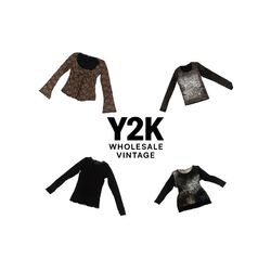 Y2K European Mesh Long Sleeve Tops  (YWV218)