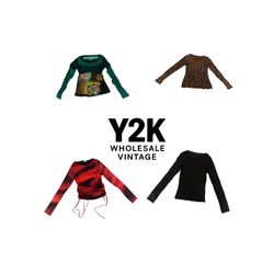 Y2K European Mesh Long Sleeve Tops  (YWV220)