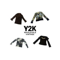 Y2K European Mesh Long Sleeve Tops  (YWV223)