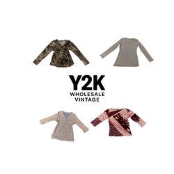 Y2K European Mesh Long Sleeve Tops  (YWV224)