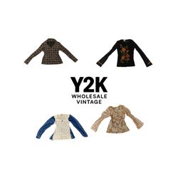 Y2K European Mesh Long Sleeve Tops  (YWV226)