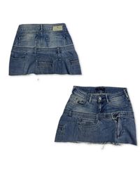 Upcycling-Doppelbund-Jeans-Minirock