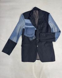 Upcycled Denim Patchwork Blazer