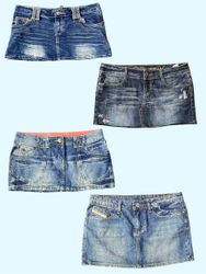 Coleção de Saia Mini de Denim Vintage Y2K (TS-1113..