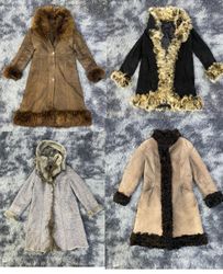 Casaco Vintage Y2K Penny Lane com acabamento em pe..