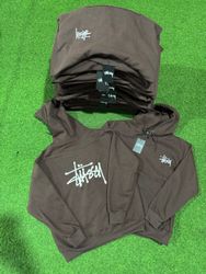 Rework style brown stussy hoodies