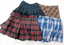 IQ0906 Y2K Check Chic Skirts