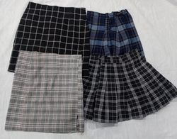 IQ0909 Y2K Check Chic Skirts
