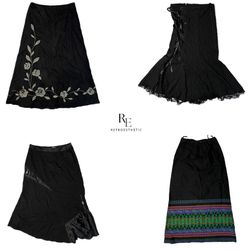 Y2K Black Gothic Cotton Mix Skirts (RE-2209)