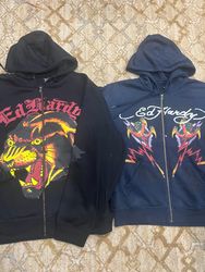 Ed Hardy Hommes Sweat-shirts à capuche zippés