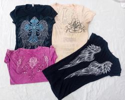 IQ0912 Y2K Gothcore Revival Baby Tees