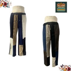 Pantalons en patchwork de velours côtelé recyclé S..