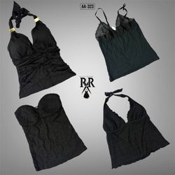 Y2K All Black Gothic Cami Tops (AA-323)