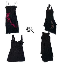 Y2k All black Poly Dresses (RW-979)
