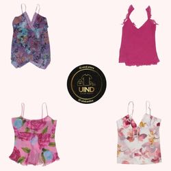 Y2K Pink Petals Cami Tops