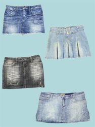 Y2K Vintage Denim Mini Skirt Bundle (TS-1131)
