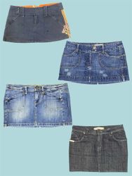 Y2K Vintage Denim Mini Skirt Bundle 2000s Low Rise..