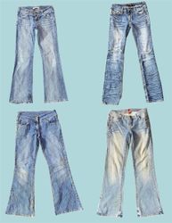 Jean évasé bas taille vintage des années 2000 (TS-..