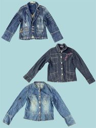 Vintage Y2K Distressed Denim Jackets (TS-1150)