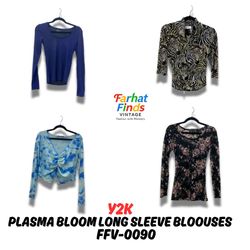 Y2K PLASMA BLOOM LONG SLEEVE BLOOUSES - FFV 0090